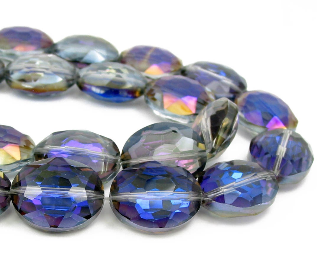 8 10pcs VITRAIL purple 20mm x 16mm oval Designer Crystal