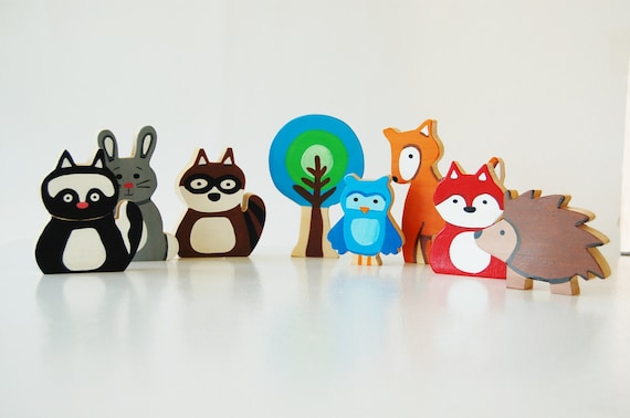 woodland animal toy set