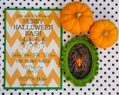 CUSTOM Chevron Halloween Invitation Il_170x135