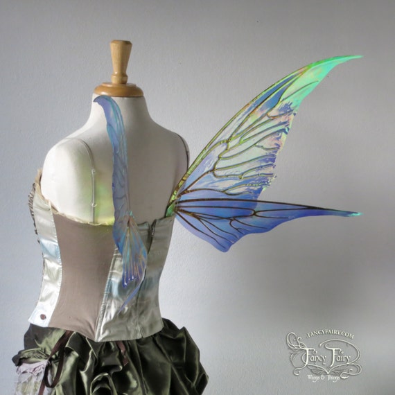 Medium Tendril Painted Iridescent Fairy Wings Made