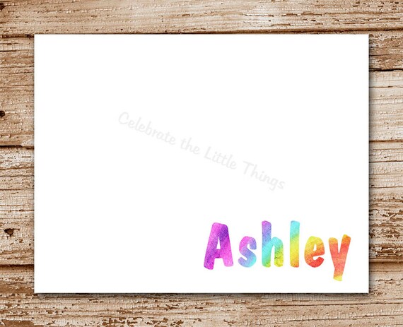 Set of 8 Personalized Note Cards, Notecards, Stationery | Tie Dye | Thank You Cards Il_570xn