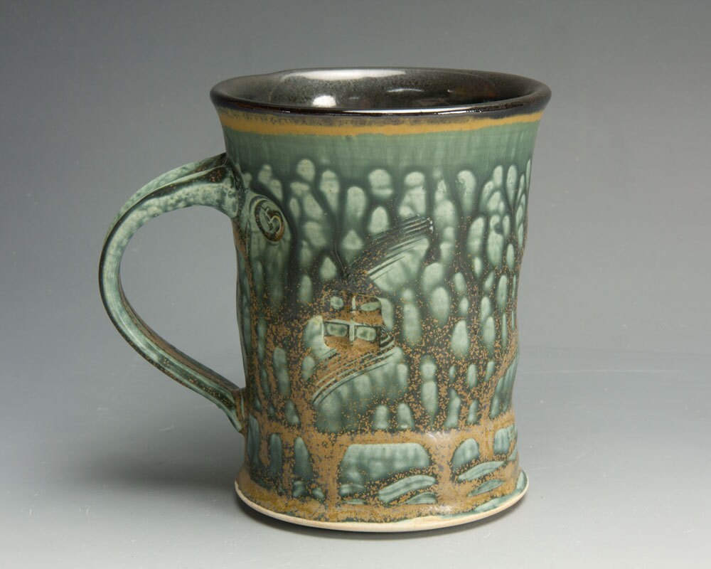 Sale Handmade mug stoneware beer stein coffee by BlueParrotPots