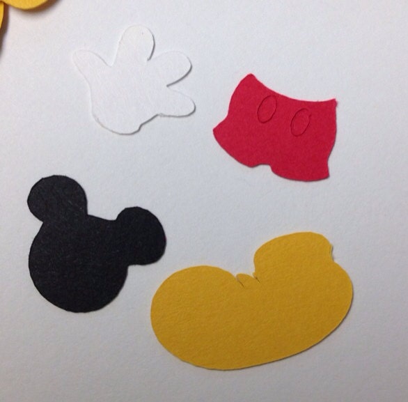 100 Mickey Mouse Paper Die Cut Shapes 1/2 inch