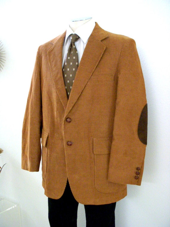 RESERVED 80s HIP Mens Elbow Patch Jacket Men's Brown