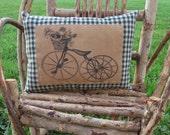 Primitive Tricycle Pillow Summertime Tricycle Ornie Bowl Summer decor