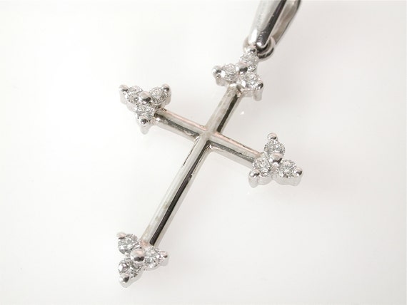 Unique Diamond Cross - White Gold Diamond Necklace , dp546