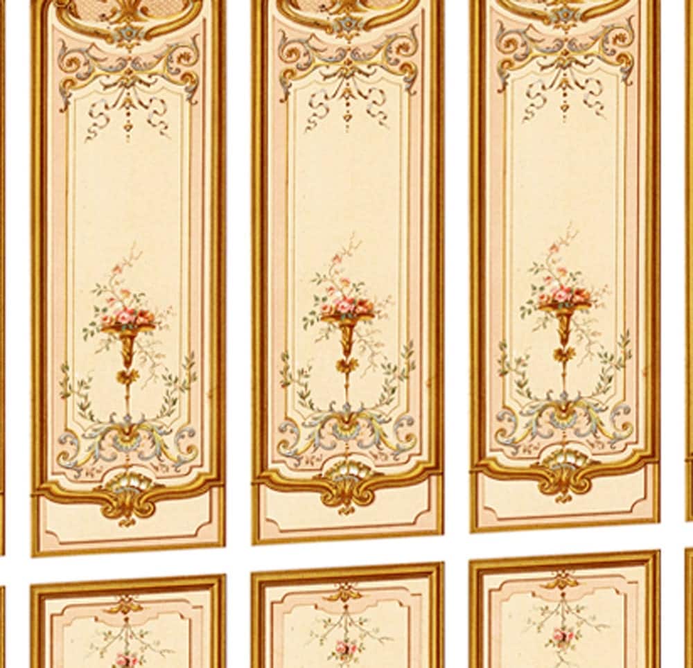 Victorian Wall Panels Wallpaper 1 12th or 1 24th scale 05