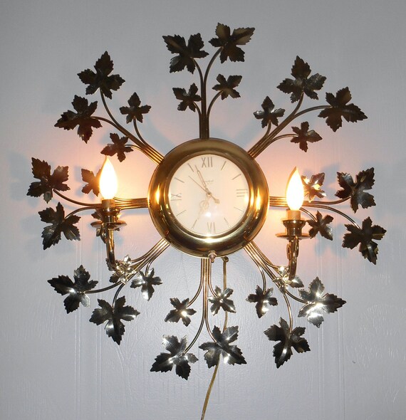 Vintage Metal Leaf Wall Clock