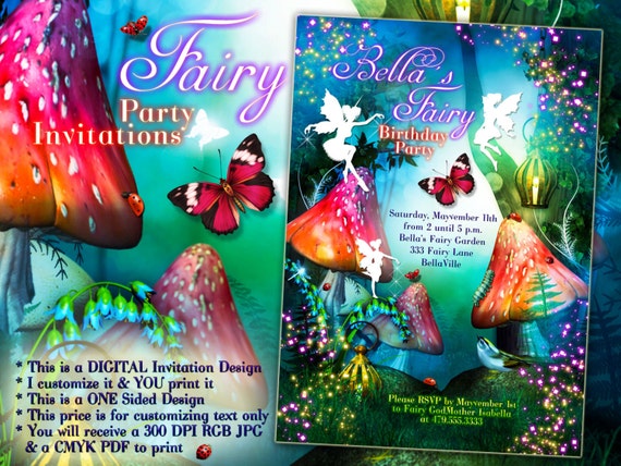 Fairy Garden Birthday Invitations 8