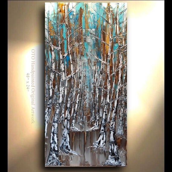 ORIGINAL Tree Painting Vertical Hand painted Oil by tjenkinsarts