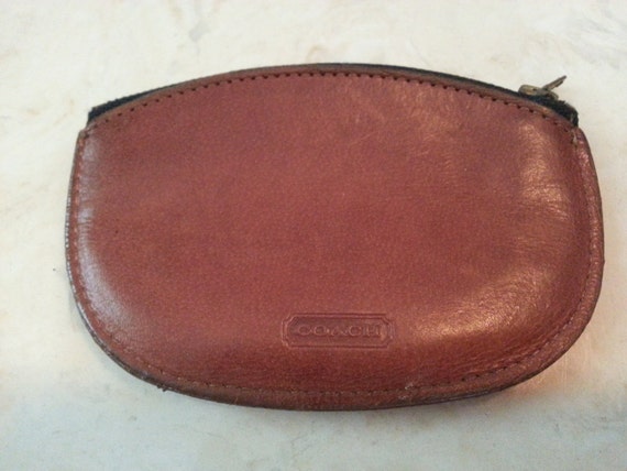 Vintage Coach Change Purse Zippered Brown Leather Accessory