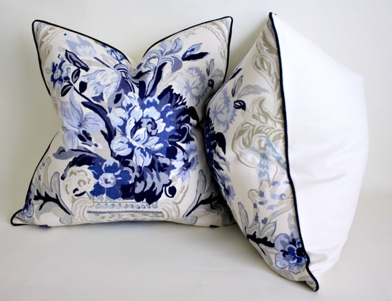 Pair of F Schumacher Decorative Pillow Covers by trendypillows