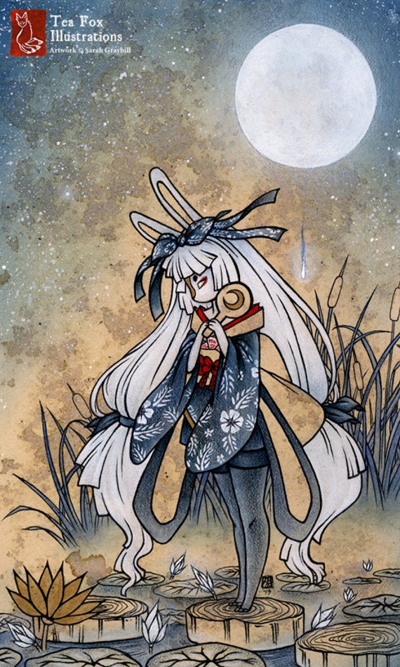 Items similar to Miri / Moon Rabbit Bunny Youkai / Japanese Asian Style