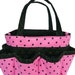 Polka dot in pink small bingo bag /great for craft and make-up organizer