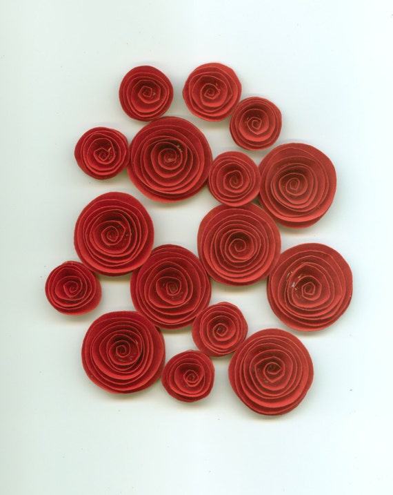 Red Rose Handmade Spiral Paper Flowers by crazy2becrazy on Etsy