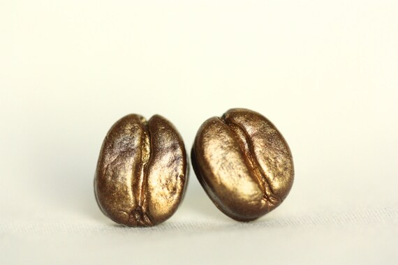 Coffee Bean Earrings /Golden