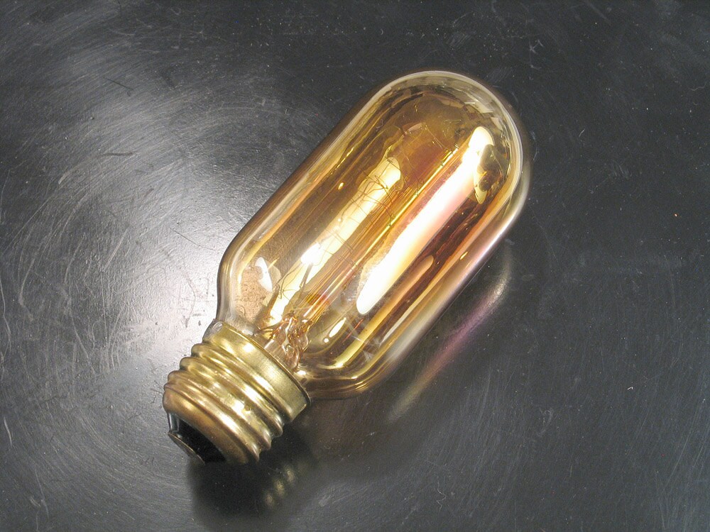 30 Watt Radio Style Light Bulb Smoked Amber Edison Type