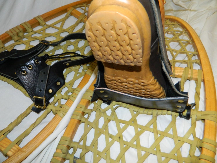 Pair LEATHER SNOWSHOE snow shoe quick bindings by MountainLeather