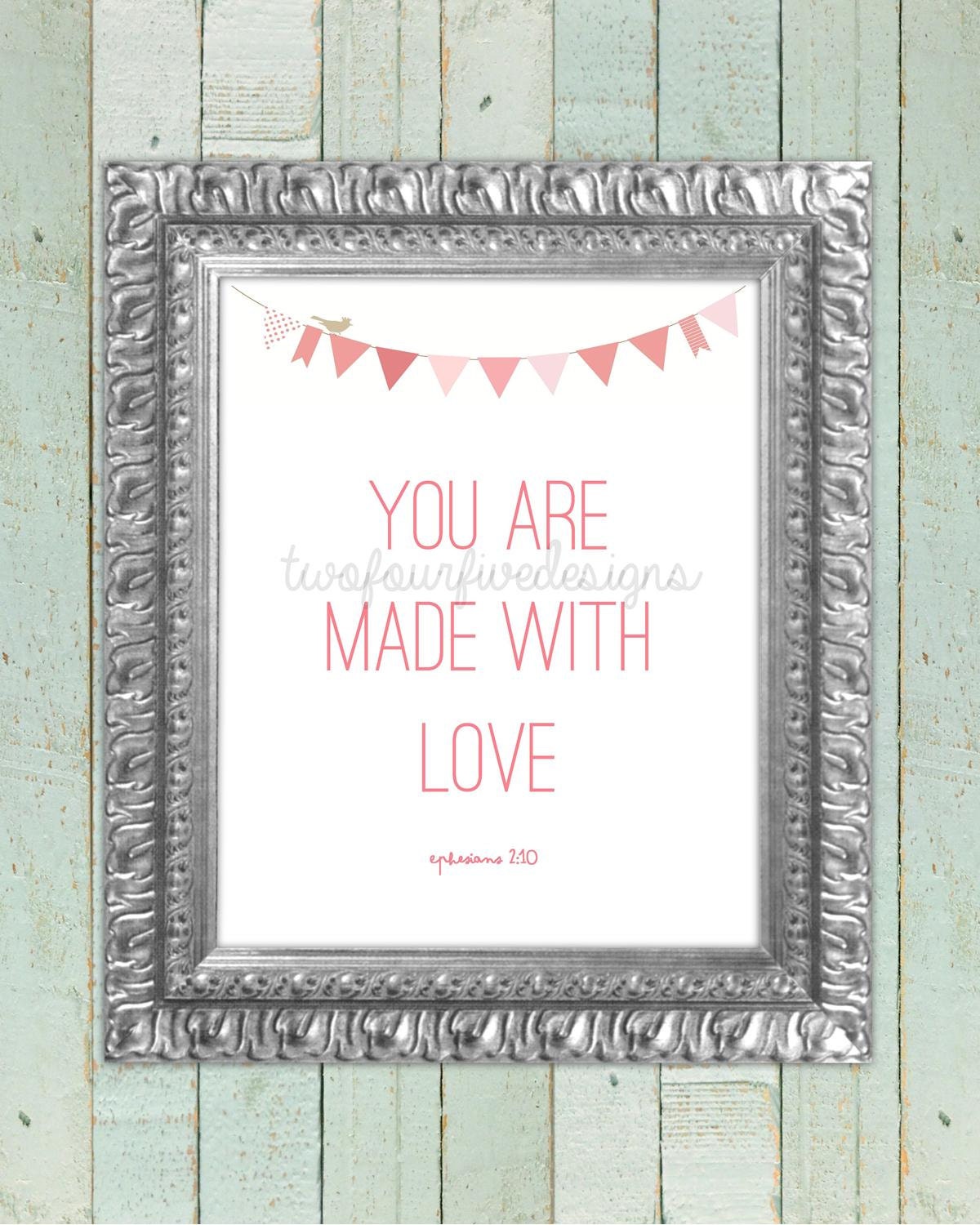 Scripture Art Nursery Art Bible Verse by TwoFourFiveDesigns