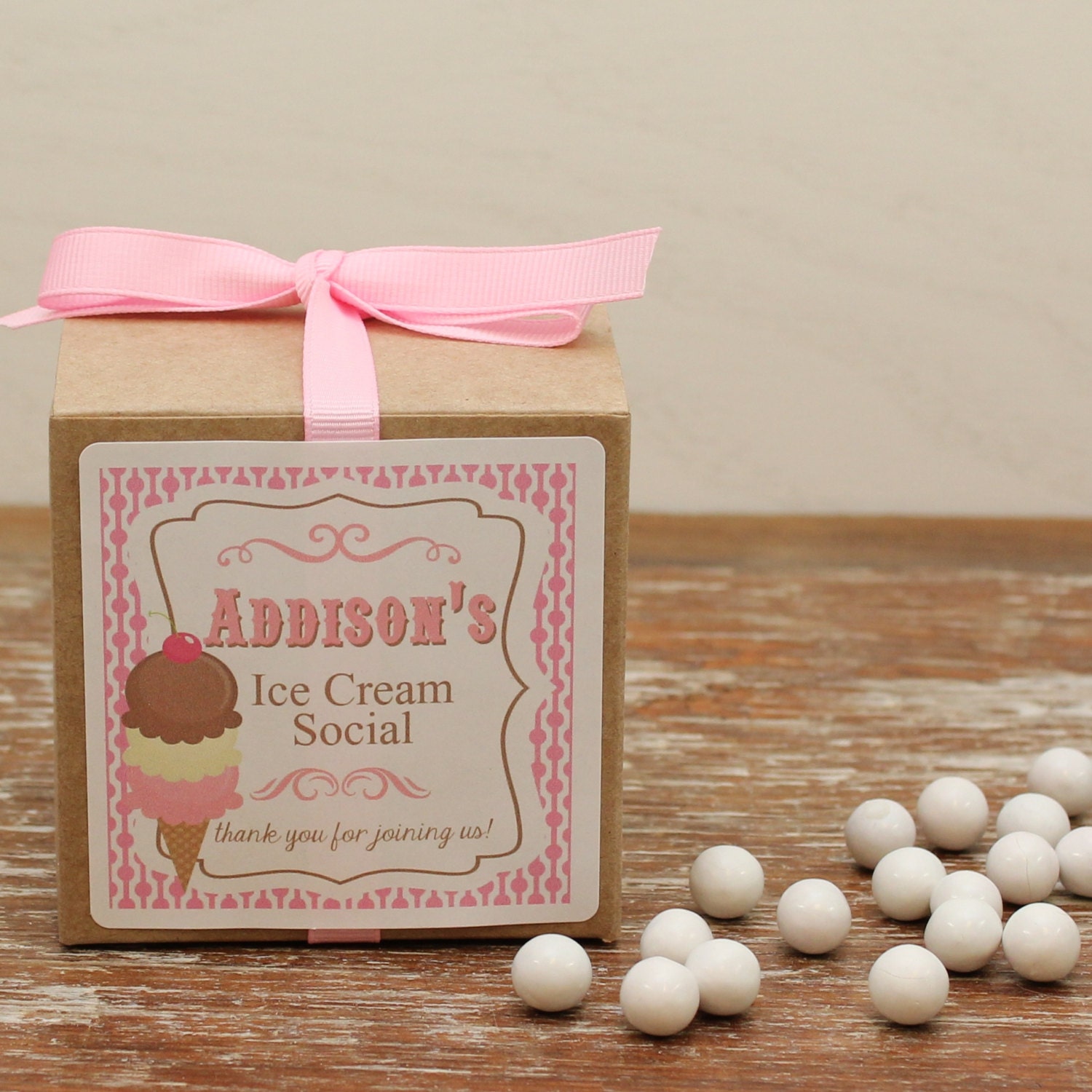 12 Personalized Ice Cream Party Favor Boxes Ice Cream