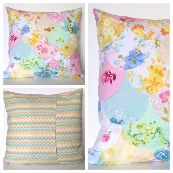 Vintage Linen Pillow Cover Using Vintage Sheets 18 inches