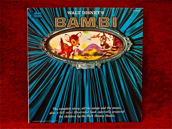 Download Items similar to WALT DISNEY'S - Bambi - 1960 Vintage Vinyl Gatefold Record Album...w/Full Color ...