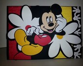 Items similar to Card Mickey Mouse Thinking of You Handcrafted on Etsy