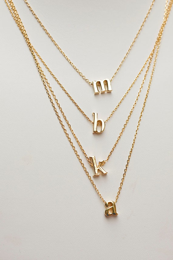 Items similar to Mini Letter Initial Necklace on Etsy