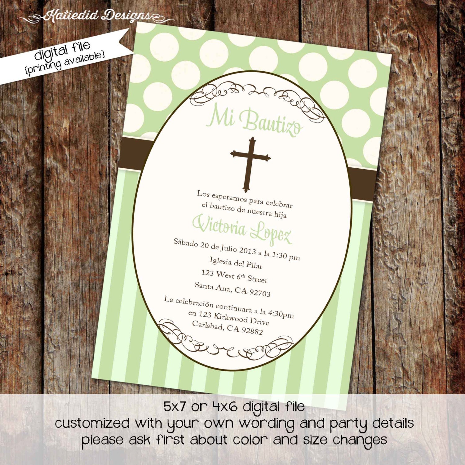 first communion invitation spanish christening baptism