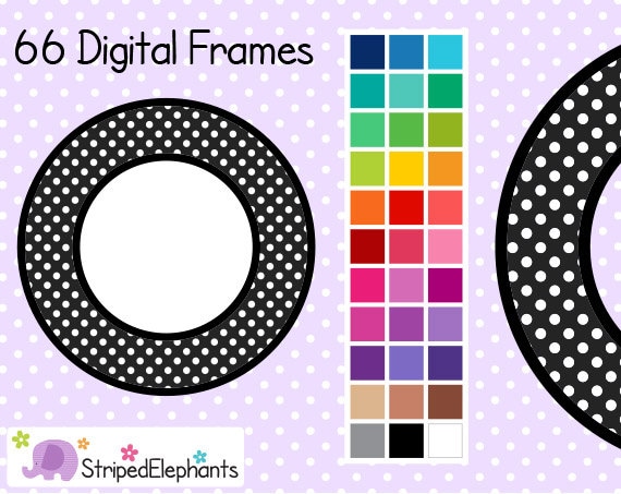 iPolka Dot Circlei Digital Frames 1 Clip Art Frames Instant