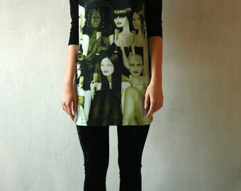Stretchy and soft cotton tunic with champagne girls