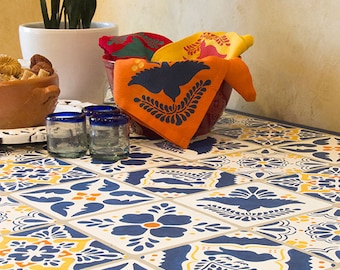 Mexican Tile Talavera Furniture Stencils - Painting DIY Faux Tiles on Tables, Floor, Walls