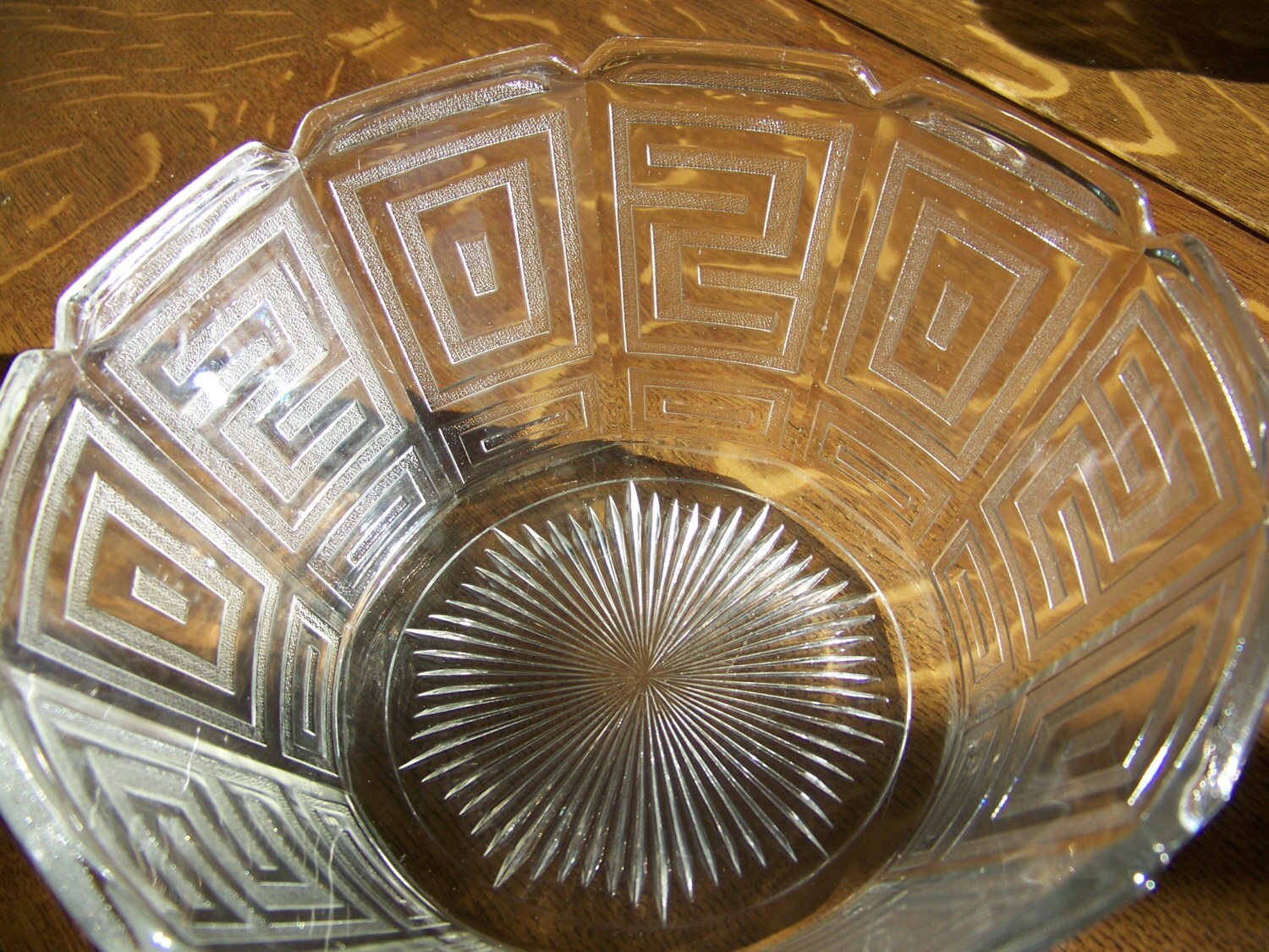 Antique Depression Glass Art Deco Serving by goldencollections