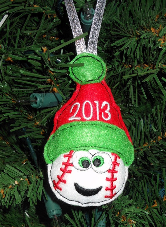 items similar to in the hoop christmas baseball ornament items similar to in the hoop christmas baseball ornament