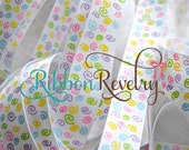 Glitter Easter pastel wonky swirls on white 7/8" grosgrain ribbon Il_170x135