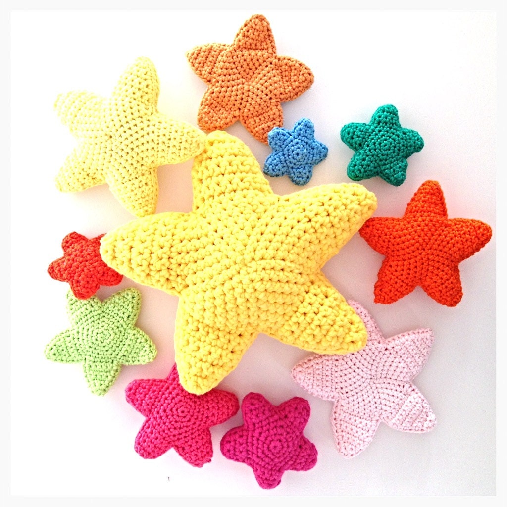 Crochet Stars Pattern Pack Five different sizes/patterns