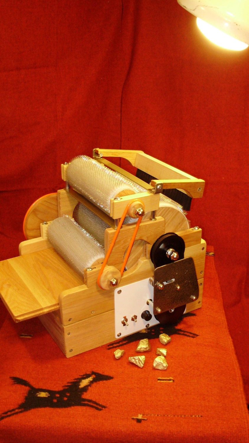 SCP Gold Series Electric Standard Triple Wool Drum Carder