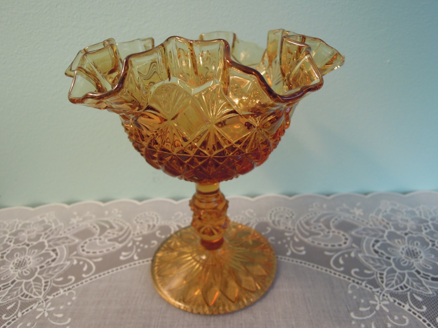 Vintage Fenton Glass Fenton Olde Virginia Amber Glass