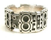 Engine Block Ring - Industrial Steampunk Sterling Silver