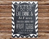 DIY Printable Chalkboard Chevron Christmas Party Invitation Il_170x135