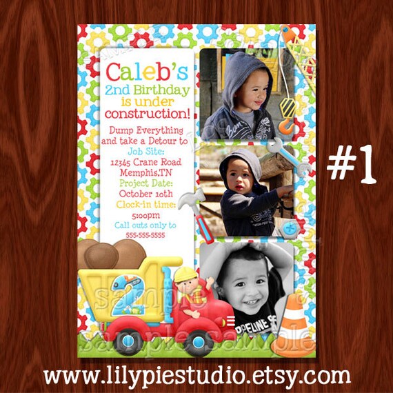 Construction Themed Party Invitation Printable Digital File Il_570xn