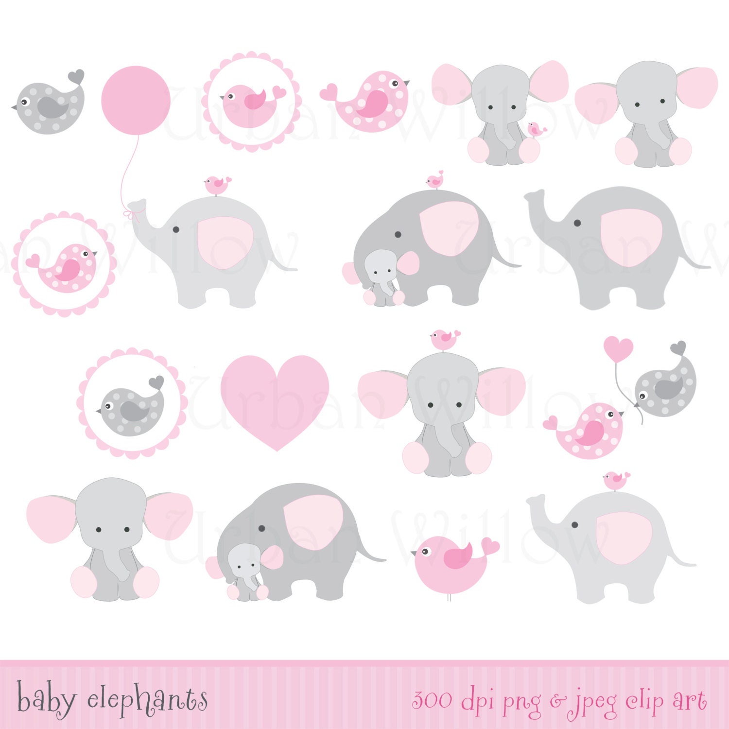 BABY GIRL ELEPHANTS - Elephant Clip art, Cute elephant ...