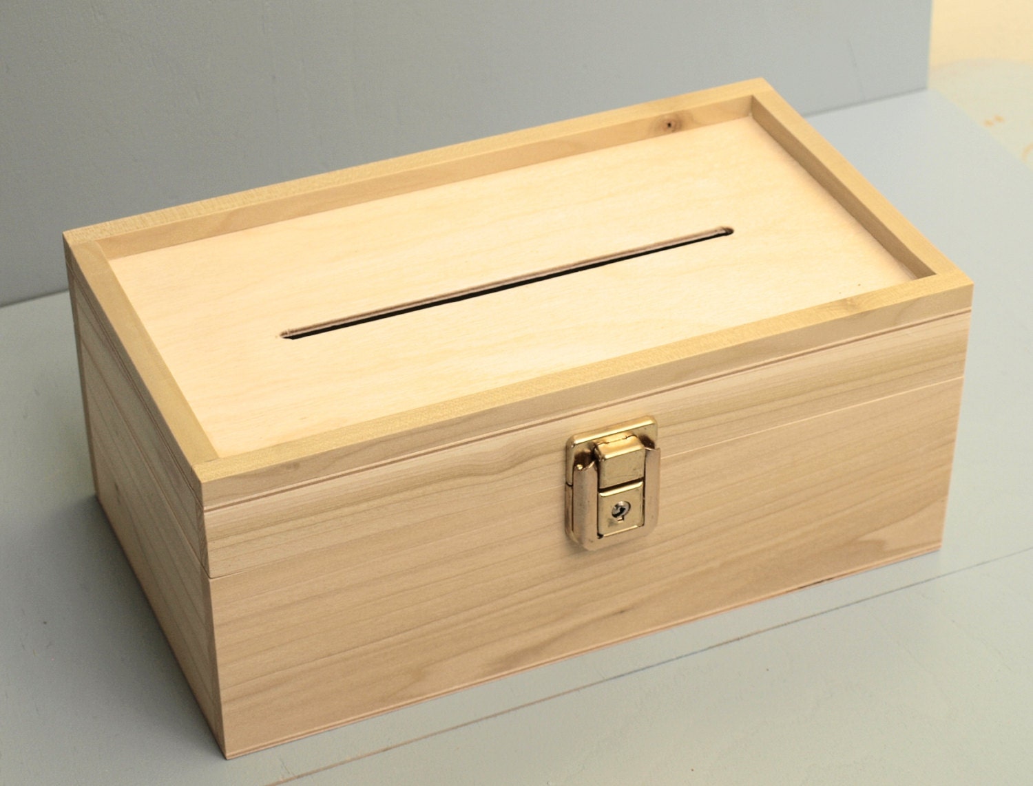 Suggestion Box Reclaimed Wood with Slot Key and Lock Hinged