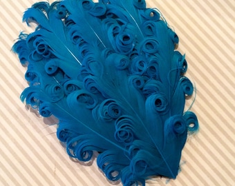 Curly Feather Pad - Turquoise Blue FP244 - (1 piece)