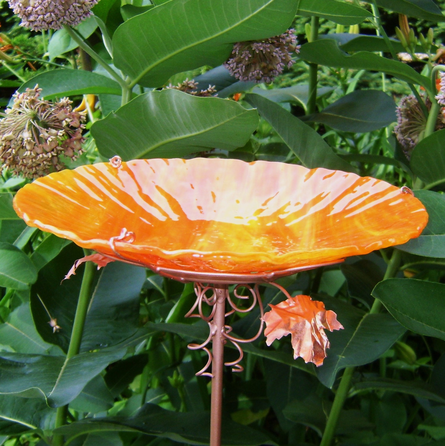 mother s day gift bird bath orange stained by mother s day gift bird bath orange stained by