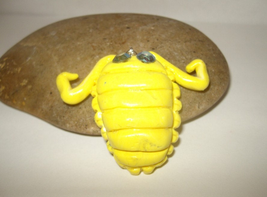 Yellow pillbug potato bug rolly polly by PatchworkLaboratory