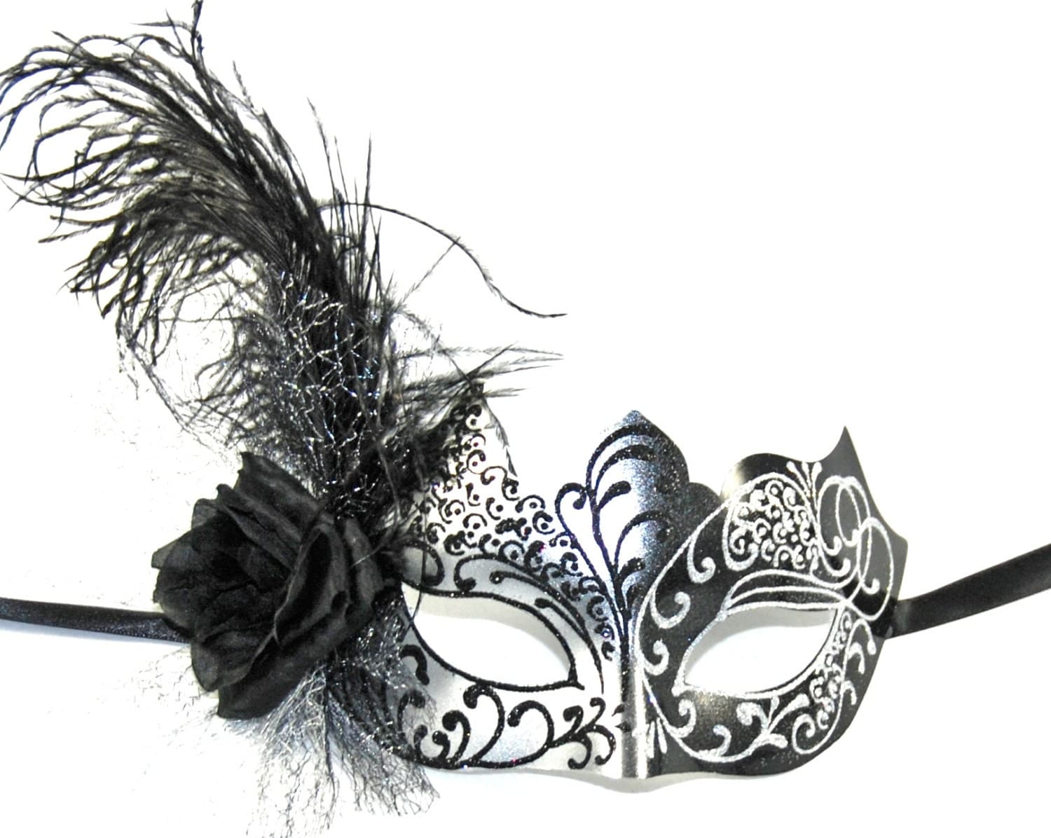 Black & Silver Masquerade Mask Costume Mask Costume Ball