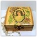 Victorian Era Celluloid Vanity Dresser Box Lady Flowers