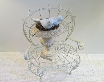 Bird Nest Shabby Home Decor White Birds Doll Chair Spring Easter Cottage Style Tan Bird Nest Shabby Home Decor White Birds Doll Chair Spring Easter Cottage Style Tan