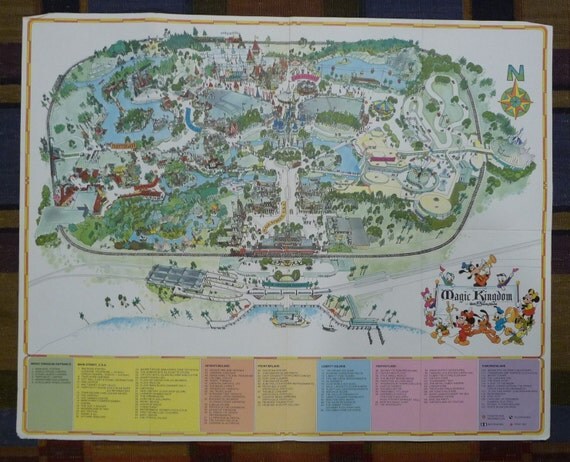 vintage walt disney world park map guide to magic kingdom
